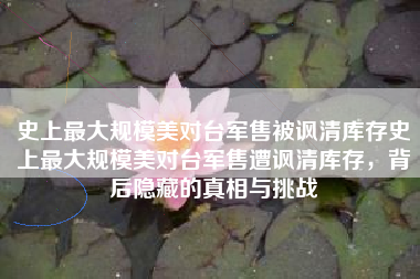 史上最大规模美对台军售被讽清库存史上最大规模美对台军售遭讽清库存，背后隐藏的真相与挑战