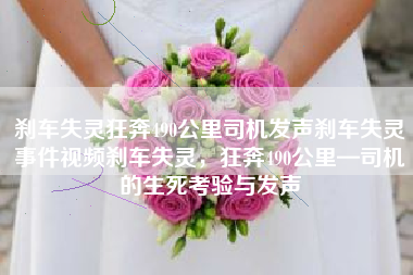 刹车失灵狂奔490公里司机发声刹车失灵事件视频刹车失灵，狂奔490公里—司机的生死考验与发声