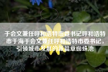 于会文兼任呼和浩特市委书记呼和浩特市于海于会文兼任呼和浩特市委书记，引领城市发展的新篇章蜘蛛池