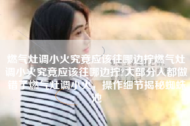 燃气灶调小火究竟应该往哪边拧燃气灶调小火究竟应该往哪边拧?大部分人都做错了燃气灶调小火，操作细节揭秘蜘蛛池