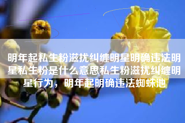 明年起私生粉滋扰纠缠明星明确违法明星私生粉是什么意思私生粉滋扰纠缠明星行为，明年起明确违法蜘蛛池