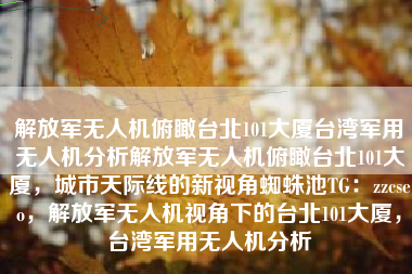 解放军无人机俯瞰台北101大厦台湾军用无人机分析解放军无人机俯瞰台北101大厦，城市天际线的新视角蜘蛛池TG：zzcseo，解放军无人机视角下的台北101大厦，台湾军用无人机分析