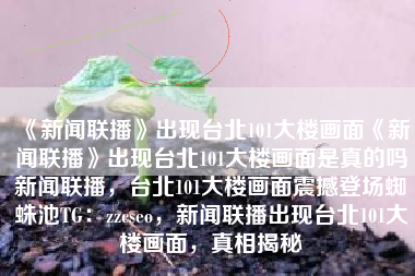 《新闻联播》出现台北101大楼画面《新闻联播》出现台北101大楼画面是真的吗新闻联播，台北101大楼画面震撼登场蜘蛛池TG：zzcseo，新闻联播出现台北101大楼画面，真相揭秘