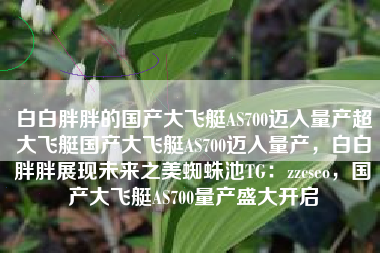 白白胖胖的国产大飞艇AS700迈入量产超大飞艇国产大飞艇AS700迈入量产，白白胖胖展现未来之美蜘蛛池TG：zzcseo，国产大飞艇AS700量产盛大开启