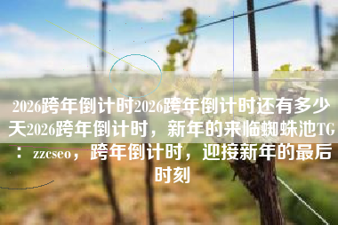 2026跨年倒计时2026跨年倒计时还有多少天2026跨年倒计时，新年的来临蜘蛛池TG：zzcseo，跨年倒计时，迎接新年的最后时刻