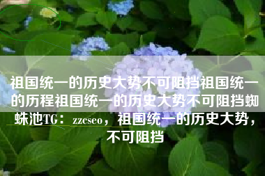 祖国统一的历史大势不可阻挡祖国统一的历程祖国统一的历史大势不可阻挡蜘蛛池TG：zzcseo，祖国统一的历史大势，不可阻挡