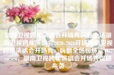 湖南卫视跨年演唱会开场秀嗨翻全场湖南卫视跨年演唱会2020-2021开场湖南卫视跨年演唱会开场秀，嗨翻全场蜘蛛池TG：zzcseo，湖南卫视跨年演唱会开场秀震撼来袭