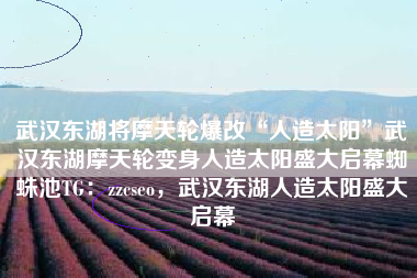 武汉东湖将摩天轮爆改“人造太阳”武汉东湖摩天轮变身人造太阳盛大启幕蜘蛛池TG：zzcseo，武汉东湖人造太阳盛大启幕