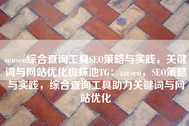 seoseo综合查询工具SEO策略与实践,关键词与网站优化蜘蛛池TG:zzcseo,SEO策略与实践,综合查询工具助力关键词与网站优化 seoseo综合查询工具SEO策略与实践,关键词与网站优化蜘蛛池TG:zzcseo,SEO策略与实践,综合查询工具助力关键词与网站优化