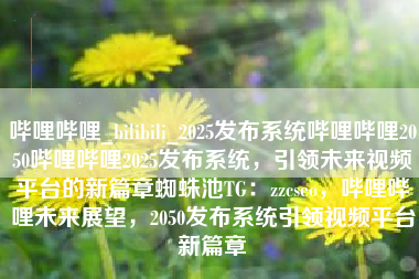 哔哩哔哩_bilibili_2025发布系统哔哩哔哩2050哔哩哔哩2025发布系统，引领未来视频平台的新篇章蜘蛛池TG：zzcseo，哔哩哔哩未来展望，2050发布系统引领视频平台新篇章