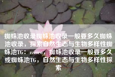 蜘蛛池收录蜘蛛池收录一般要多久蜘蛛池收录,探索自然生态与生物多样性蜘蛛池TG:zzcseo,蜘蛛池收录一般要多久或蜘蛛池TG,自然生态与生物多样性探索 蜘蛛池收录蜘蛛池收录一般要多久蜘蛛池收录,探索自然生态与生物多样性蜘蛛池TG:zzcseo,蜘蛛池收录一般要多久或蜘蛛池TG,自然生态与生物多样性探索