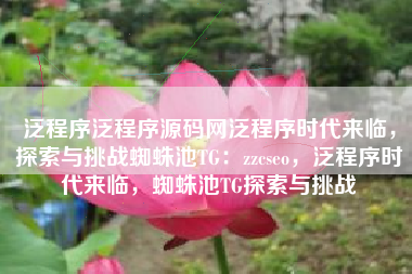 泛程序泛程序源码网泛程序时代来临,探索与挑战蜘蛛池TG:zzcseo,泛程序时代来临,蜘蛛池TG探索与挑战 泛程序泛程序源码网泛程序时代来临,探索与挑战蜘蛛池TG:zzcseo,泛程序时代来临,蜘蛛池TG探索与挑战