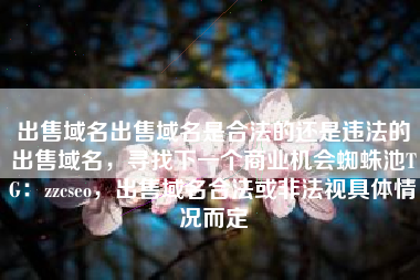 出售域名出售域名是合法的还是违法的出售域名，寻找下一个商业机会蜘蛛池TG：zzcseo，出售域名合法或非法视具体情况而定