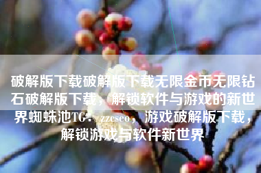 破解版下载破解版下载无限金币无限钻石破解版下载，解锁软件与游戏的新世界蜘蛛池TG：zzcseo，游戏破解版下载，解锁游戏与软件新世界
