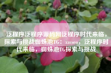 泛程序泛程序源码网泛程序时代来临,探索与挑战蜘蛛池TG:zzcseo,泛程序时代来临,蜘蛛池TG探索与挑战 泛程序泛程序源码网泛程序时代来临,探索与挑战蜘蛛池TG:zzcseo,泛程序时代来临,蜘蛛池TG探索与挑战