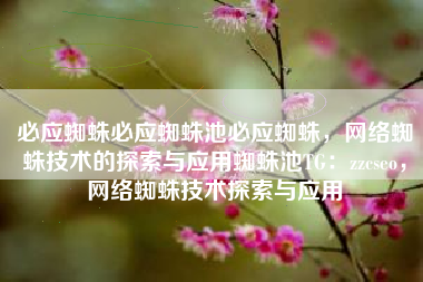 必应蜘蛛必应蜘蛛池必应蜘蛛，网络蜘蛛技术的探索与应用蜘蛛池TG：zzcseo，网络蜘蛛技术探索与应用