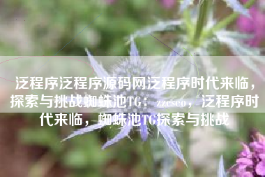 泛程序泛程序源码网泛程序时代来临,探索与挑战蜘蛛池TG:zzcseo,泛程序时代来临,蜘蛛池TG探索与挑战 泛程序泛程序源码网泛程序时代来临,探索与挑战蜘蛛池TG:zzcseo,泛程序时代来临,蜘蛛池TG探索与挑战