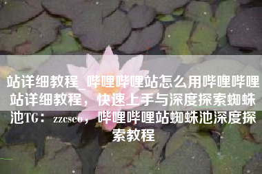 站详细教程_哔哩哔哩站怎么用哔哩哔哩站详细教程,快速上手与深度探索蜘蛛池TG:zzcseo,哔哩哔哩站蜘蛛池深度探索教程 站详细教程_哔哩哔哩站怎么用哔哩哔哩站详细教程,快速上手与深度探索蜘蛛池TG:zzcseo,哔哩哔哩站蜘蛛池深度探索教程