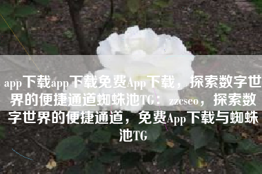 app下载app下载免费App下载，探索数字世界的便捷通道蜘蛛池TG：zzcseo，探索数字世界的便捷通道，免费App下载与蜘蛛池TG