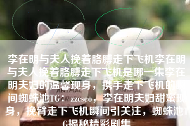 李在明与夫人挽着胳膊走下飞机李在明与夫人挽着胳膊走下飞机是哪一集李在明夫妇的温馨现身，携手走下飞机的瞬间蜘蛛池TG：zzcseo，李在明夫妇甜蜜现身，挽臂走下飞机瞬间引关注，蜘蛛池TG揭秘精彩剧集