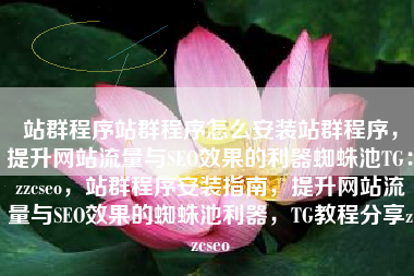 站群程序站群程序怎么安装站群程序，提升网站流量与SEO效果的利器蜘蛛池TG：zzcseo，站群程序安装指南，提升网站流量与SEO效果的蜘蛛池利器，TG教程分享zzcseo