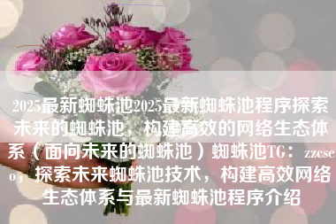 2025最新蜘蛛池2025最新蜘蛛池程序探索未来的蜘蛛池，构建高效的网络生态体系（面向未来的蜘蛛池）蜘蛛池TG：zzcseo，探索未来蜘蛛池技术，构建高效网络生态体系与最新蜘蛛池程序介绍