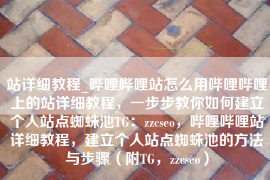站详细教程_哔哩哔哩站怎么用哔哩哔哩上的站详细教程，一步步教你如何建立个人站点蜘蛛池TG：zzcseo，哔哩哔哩站详细教程，建立个人站点蜘蛛池的方法与步骤（附TG，zzcseo）