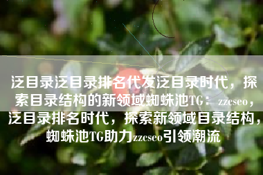 泛目录泛目录排名代发泛目录时代,探索目录结构的新领域蜘蛛池TG:zzcseo,泛目录排名时代,探索新领域目录结构,蜘蛛池TG助力zzcseo引领潮流 泛目录泛目录排名代发泛目录时代,探索目录结构的新领域蜘蛛池TG:zzcseo,泛目录排名时代,探索新领域目录结构,蜘蛛池TG助力zzcseo引领潮流