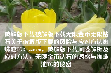 破解版下载破解版下载无限金币无限钻石关于破解版下载的风险与应对方法蜘蛛池TG：zzcseo，破解版下载风险解析及应对方法，无限金币钻石的诱惑与蜘蛛池TG的秘密