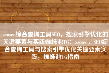 seoseo综合查询工具SEO，搜索引擎优化的关键要素与实践蜘蛛池TG：zzcseo，SEO综合查询工具与搜索引擎优化关键要素实践，蜘蛛池TG指南