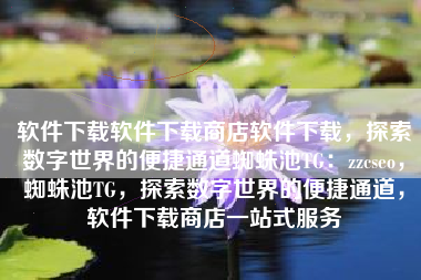 软件下载软件下载商店软件下载，探索数字世界的便捷通道蜘蛛池TG：zzcseo，蜘蛛池TG，探索数字世界的便捷通道，软件下载商店一站式服务