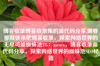博客收录博客收录集的源代码分享,需要那就快来吧博客收录，探索网络世界的无尽可能蜘蛛池TG：zzcseo，博客收录源代码分享，探索网络世界的蜘蛛池SEO秘籍