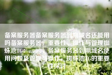备案服务器备案服务器到期域名还能用吗备案服务器，重要性、操作与管理蜘蛛池TG：zzcseo，备案服务器到期域名使用问题及管理与操作，蜘蛛池TG的重要性探讨