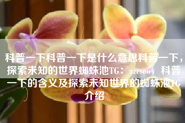 科普一下科普一下是什么意思科普一下，探索未知的世界蜘蛛池TG：zzcseo，科普一下的含义及探索未知世界的蜘蛛池TG介绍