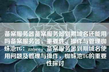 备案服务器备案服务器到期域名还能用吗备案服务器，重要性、操作与管理蜘蛛池TG：zzcseo，备案服务器到期域名使用问题及管理与操作，蜘蛛池TG的重要性探讨
