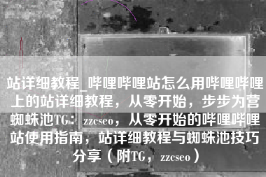 站详细教程_哔哩哔哩站怎么用哔哩哔哩上的站详细教程，从零开始，步步为营蜘蛛池TG：zzcseo，从零开始的哔哩哔哩站使用指南，站详细教程与蜘蛛池技巧分享（附TG，zzcseo）
