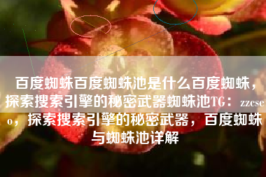 百度蜘蛛百度蜘蛛池是什么百度蜘蛛，探索搜索引擎的秘密武器蜘蛛池TG：zzcseo，探索搜索引擎的秘密武器，百度蜘蛛与蜘蛛池详解