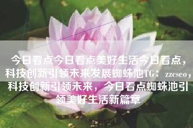 今日看点今日看点美好生活今日看点，科技创新引领未来发展蜘蛛池TG：zzcseo，科技创新引领未来，今日看点蜘蛛池引领美好生活新篇章