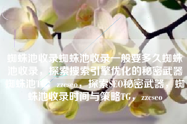 蜘蛛池收录蜘蛛池收录一般要多久蜘蛛池收录，探索搜索引擎优化的秘密武器蜘蛛池TG：zzcseo，探索SEO秘密武器，蜘蛛池收录时间与策略TG，zzcseo