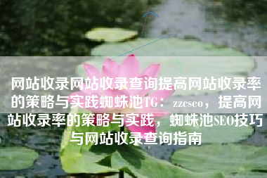 网站收录网站收录查询提高网站收录率的策略与实践蜘蛛池TG:zzcseo,提高网站收录率的策略与实践,蜘蛛池SEO技巧与网站收录查询指南 网站收录网站收录查询提高网站收录率的策略与实践蜘蛛池TG:zzcseo,提高网站收录率的策略与实践,蜘蛛池SEO技巧与网站收录查询指南