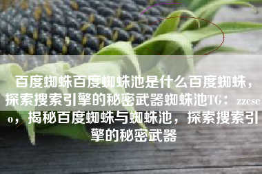 百度蜘蛛百度蜘蛛池是什么百度蜘蛛，探索搜索引擎的秘密武器蜘蛛池TG：zzcseo，揭秘百度蜘蛛与蜘蛛池，探索搜索引擎的秘密武器