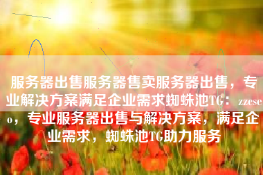 服务器出售服务器售卖服务器出售，专业解决方案满足企业需求蜘蛛池TG：zzcseo，专业服务器出售与解决方案，满足企业需求，蜘蛛池TG助力服务