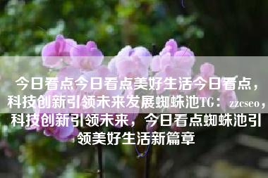 今日看点今日看点美好生活今日看点，科技创新引领未来发展蜘蛛池TG：zzcseo，科技创新引领未来，今日看点蜘蛛池引领美好生活新篇章
