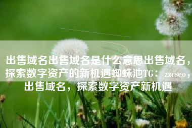 出售域名出售域名是什么意思出售域名，探索数字资产的新机遇蜘蛛池TG：zzcseo，出售域名，探索数字资产新机遇