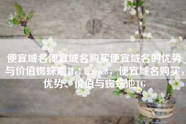 便宜域名便宜域名购买便宜域名的优势与价值蜘蛛池TG：zzcseo，便宜域名购买，优势、价值与蜘蛛池TG