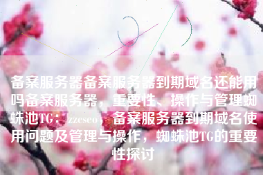 备案服务器备案服务器到期域名还能用吗备案服务器，重要性、操作与管理蜘蛛池TG：zzcseo，备案服务器到期域名使用问题及管理与操作，蜘蛛池TG的重要性探讨