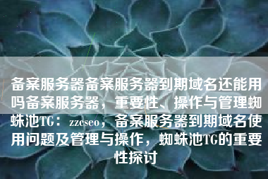 备案服务器备案服务器到期域名还能用吗备案服务器，重要性、操作与管理蜘蛛池TG：zzcseo，备案服务器到期域名使用问题及管理与操作，蜘蛛池TG的重要性探讨