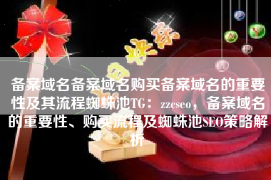 备案域名备案域名购买备案域名的重要性及其流程蜘蛛池TG：zzcseo，备案域名的重要性、购买流程及蜘蛛池SEO策略解析