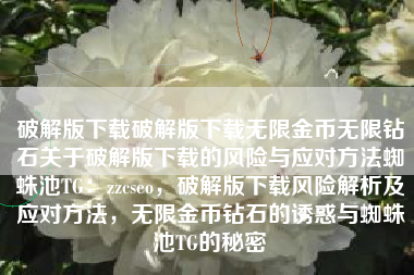 破解版下载破解版下载无限金币无限钻石关于破解版下载的风险与应对方法蜘蛛池TG：zzcseo，破解版下载风险解析及应对方法，无限金币钻石的诱惑与蜘蛛池TG的秘密
