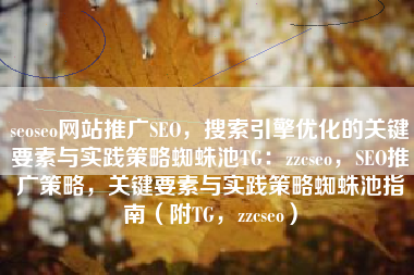seoseo网站推广SEO，搜索引擎优化的关键要素与实践策略蜘蛛池TG：zzcseo，SEO推广策略，关键要素与实践策略蜘蛛池指南（附TG，zzcseo）